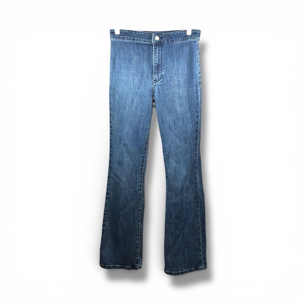 PILCRO Anthropologie High Waisted Retro Flare in Dark Denim Wash Size 29